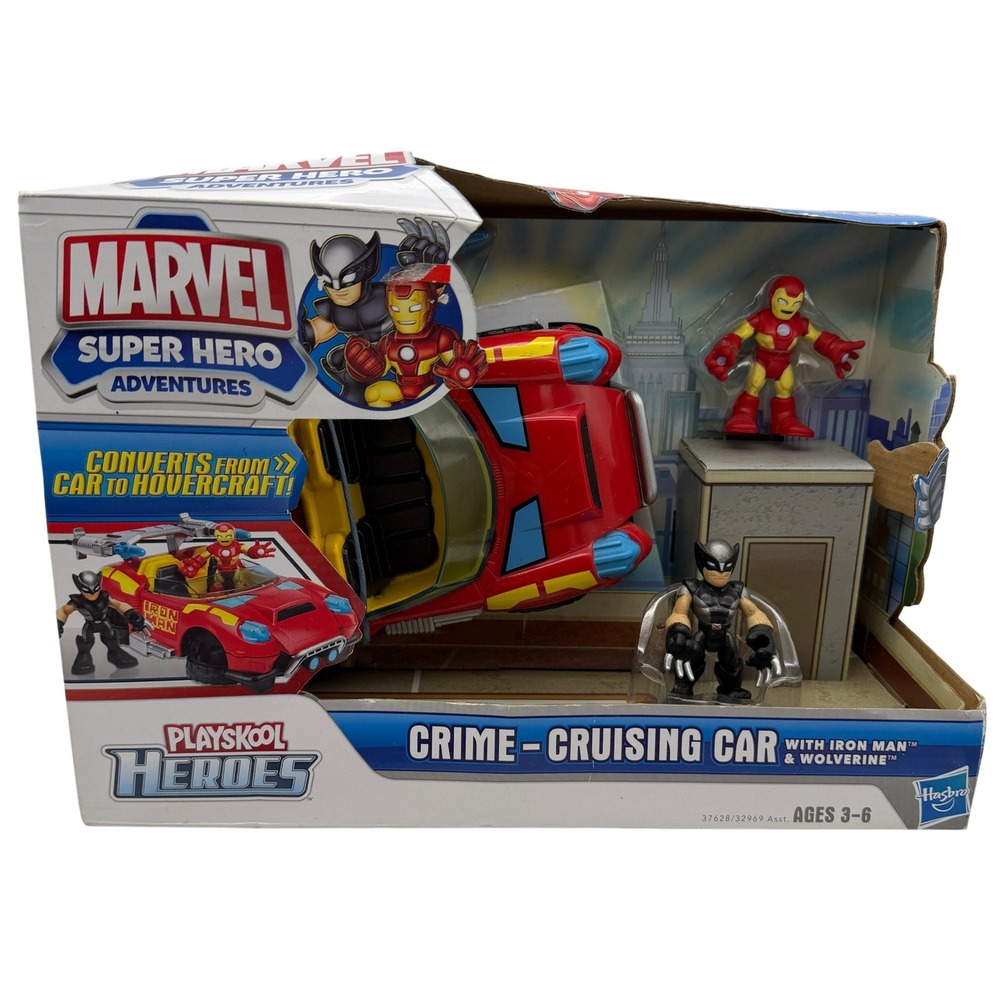 Playskool Heroes Marvel Super Hero Adventures Crime Cruising Car Iron Man